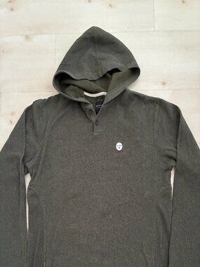 Billabong Men’s Ballard Long Sleeve Thermal Waffle-Knit Henley Hoodie Size L